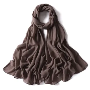 Sciarpa lunga hijab in chiffon scintillante tinta unita donna elegante scialle leggero