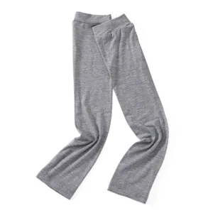 Detailed view of soft modal sun protection arm sleeves in solid grey, lightweight fabric.
