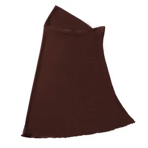 Dark brown elastic mesh head cover detail shot, breathable and lightweight fabric material.