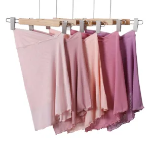 Solid color candy color elastic mesh wrap skirt dance skirt multi-color optional hanging
