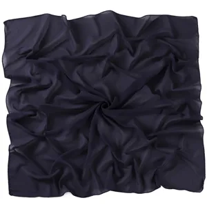 Solid color chiffon square scarf hijab 90cm elegant lightweight head wrap for women.