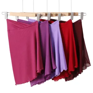 Solid color stretch mesh skirt detail, lightweight breathable fabric, elegant layering design.