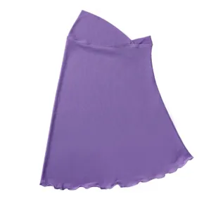 Solid color elastic mesh pull-over head wrap, breathable lightweight purple head cover.