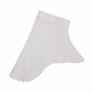 Close-up detail of soft modal white inner hijab cap, breathable stretch under scarf fabric.