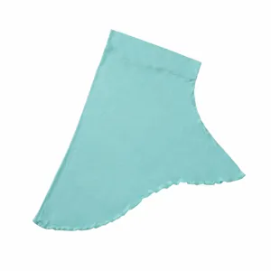 Close-up detail of the soft modal stretch hijab under-scarf in light mint blue color today.