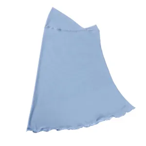 Detail view of the solid color stretch mesh slip-on head cover, lightweight breathable fabric.