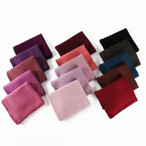 Malaysia jersey modal long scarf solid color breathable hijab Muslim head wrap detailing