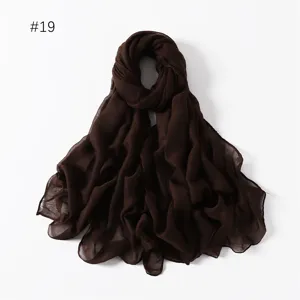 Plain dark brown lightweight long scarf shawl for travel photography daily wear