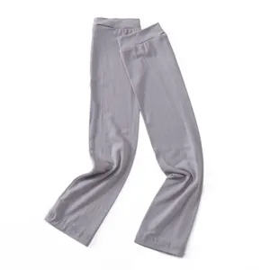 Detail of solid grey sun protection ice sleeves, breathable fabric for outdoor sports.