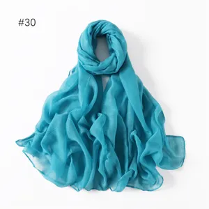 Lightweight solid color turquoise long scarf for women travel daily wear fashion accessory