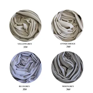 Solid color chiffon hijab variant swatch showing four elegant shades for daily wear.