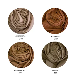 Chiffon hijab fabric detail swatch showing color texture, lightweight and soft drape.