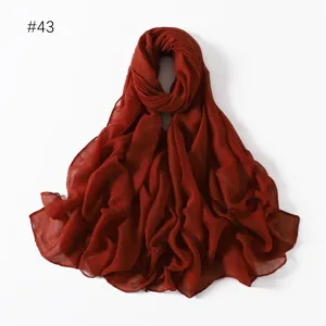 Solid color rust red lightweight long scarf travel photo shawl decorative accessory