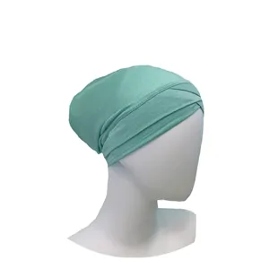 Modal cross underscarf detail view, showing the elegant front folding and breathable fabric texture.