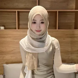 Spring summer new gradient satin hijab shiny smooth scarf wrap shawl for women fashionable.
