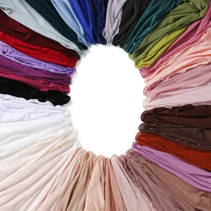 Colorful stretch mesh pull-on headscarf solid color candy style versatile daily wrap.