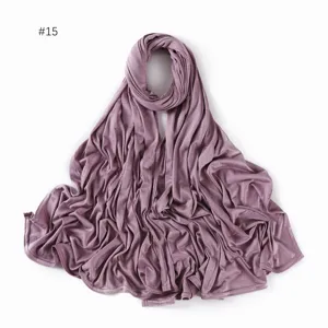 Solid color modal jersey hijab scarf for women, soft breathable long Muslim head wrap #15