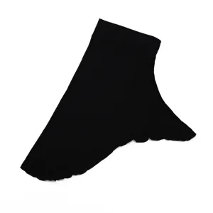 Black solid color modal under scarf hijab detail view, soft stretch comfortable head cover.