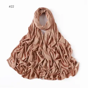 Plain modal jersey hijab soft stretchy long scarf comfortable everyday head cover for women