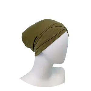 Solid color modal cross under cap hijab inner cap breathable Muslim head wrap for women