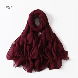 Solid color lightweight long scarf, soft breathable polyester fabric, elegant draping shawl.