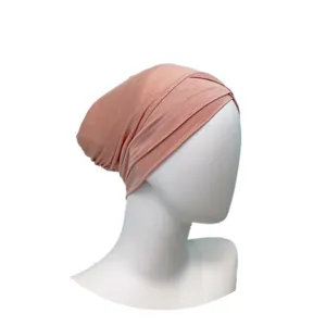 Solid color modal crisscross inner hijab cap breathable undercap for women headwear