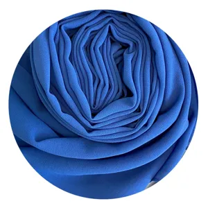 Royal blue chiffon hijab solid color long scarf soft Muslim headscarf elegant women wrap