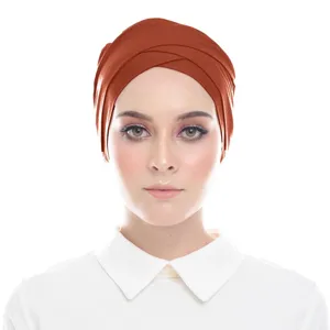 Modal cross hijab cap solid color inner turban headscarf for women comfortable everyday wear