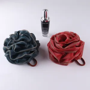 Rose shower bath ball soft mesh sponge body scrubber cute bath flower for women and girls use