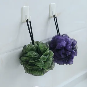 Pack of two large Japanese style mesh shower puffs for gentle body exfoliation and rich lather.