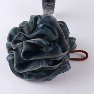 Rose mesh bath sponge soft foaming loofah body scrubber with hanging loop for daily shower