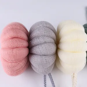 Lot de fleurs de douche éponge bain citrouille, filet exfoliant doux pour adultes enfants.