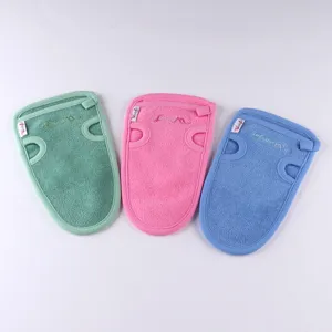 Exfoliating bath mitt soft plant fiber shower glove set of 3 colorful cleaning pieces