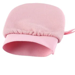 Guanto da bagno esfoliante rosa spugna doccia spessa per cura del corpo spa quotidiana