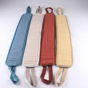 Thicken Double Sided Bath Scrub Towel Solid Color Textured Back Scrubber For Shower Bathing
