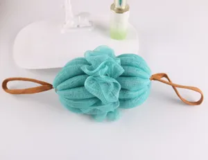 Esponja de baño de calabaza grande tira larga red exfoliante suave para ducha corporal