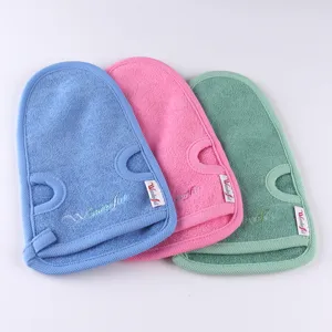 Exfoliating bath mitt shower gloves colorful plant fiber body scrubber spa tools set.