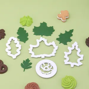 Set 4 Tagapasta Biscotti Foglie Stagionali Stampi Goffratura Fondant Strumenti Cottura