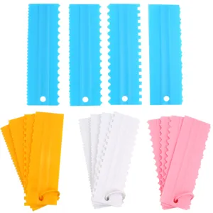 Set de raspadores de plástico para tartas, peine de repostería multicolor herramienta DIY.
