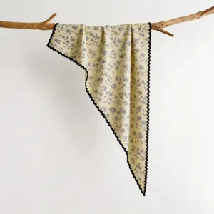 Versatile printed triangular scarf for women, elegant fashion headscarf, chic floral neckwear