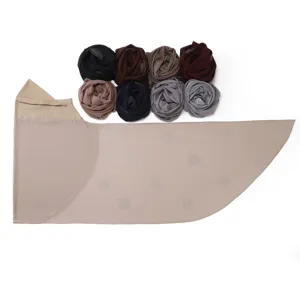 Chiffon kristal linnen hoofddoek zachte rand strass cirkels moslim hoofddoek dames