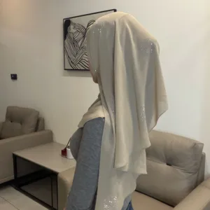 Elegante strass chiffon hijab voor vrouwen, effen zachte wikkelhoofddoek voor dagelijks gebruik.