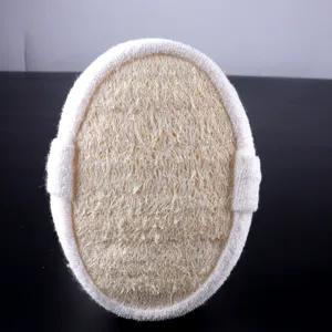 Spugna da bagno in luffa di fibra vegetale naturale con cinturino per pulizia corpo.