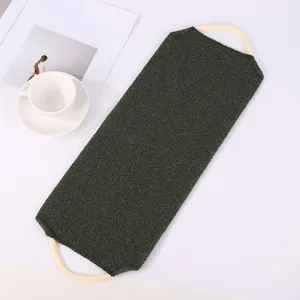 Exfoliating back scrubber for shower, textured long bath strap for deep body cleansing.