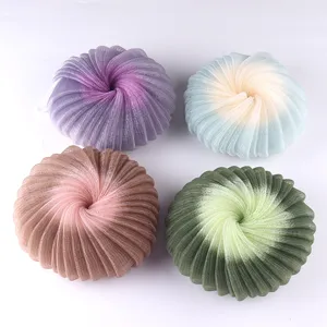 Gradient mesh bath sponge set of 4, soft exfoliating shower puff for daily body cleansing.