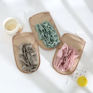 Doppelseitige Duschhandschuhe Peeling Luffa Schwamm Körperreiniger Badetuch für tägliche Dusche.