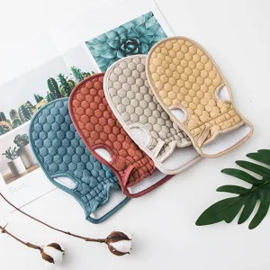 Solid Color Honeycomb Exfoliating Bath Shower Gloves Fingerless Double Sided Body Scrub Mittens For Bathroom Cleaning