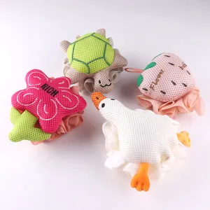 Cute cartoon bath sponge set featuring duck turtle flower designs rich bubble mesh body scrubber.