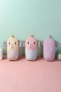 Cute elephant kids bath glove, double-sided soft baby shower sponge for gentle skin cleansing.