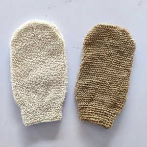 Guanti da Bagno Esfolianti in Juta Naturale Detergente per il Corpo Guanti in Fibra Vegetale per Doccia Spa Pulizia Massaggio Pelle